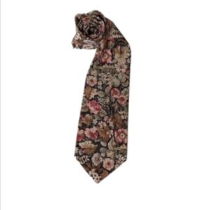 Tango by Max Raab Black Floral 100% Cotton Neck Tie 58 X 3.75